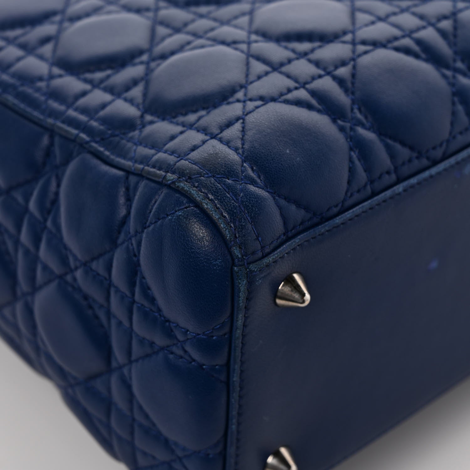 Christian Dior Lambskin Cannage Medium Lady Dior Navy 9 of 10