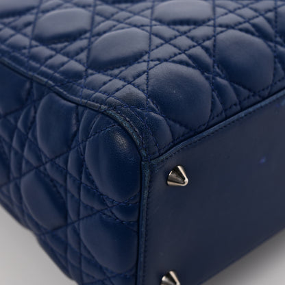 Christian Dior Lambskin Cannage Medium Lady Dior Navy 9 of 10