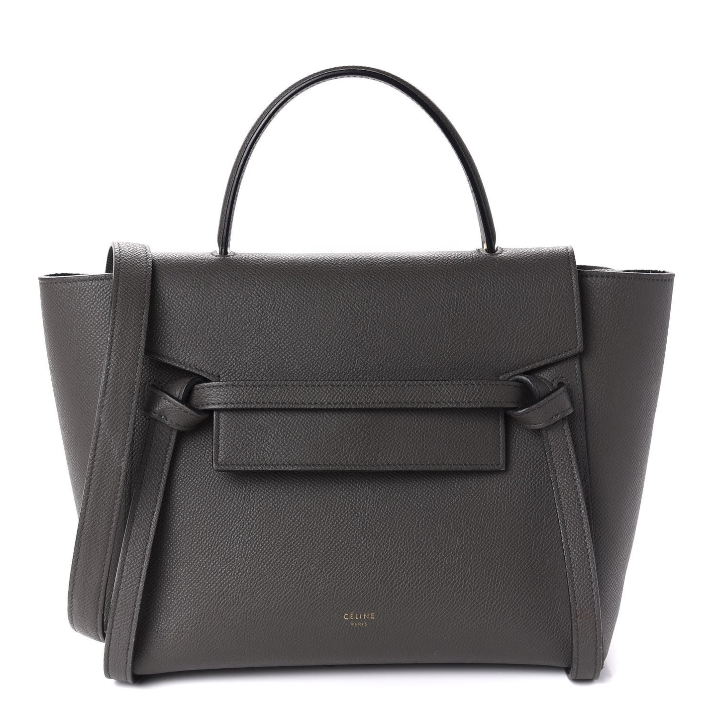 Baby Grained Calfskin Micro Belt Bag Grey