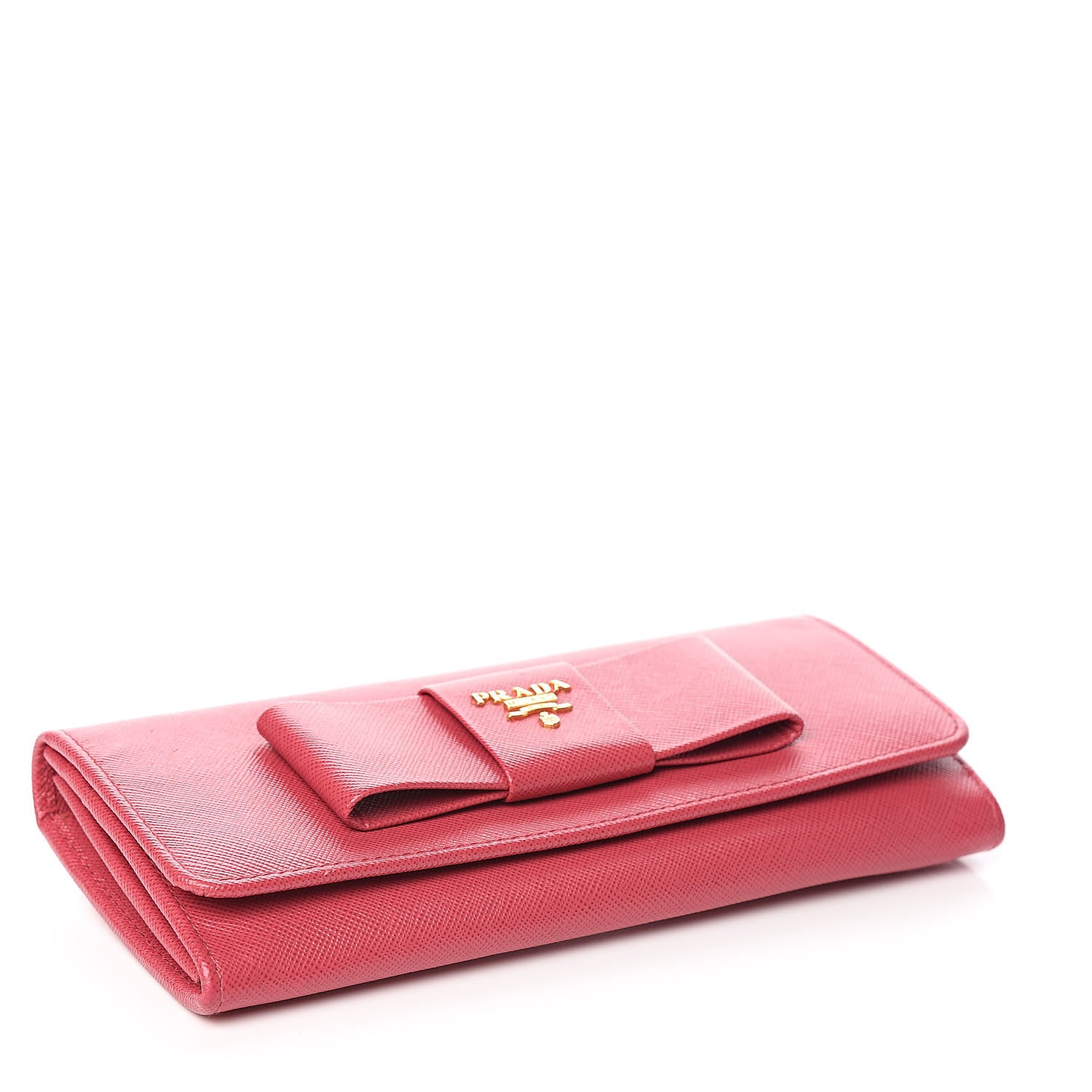 Prada Saffiano Bow Continental Wallet Peonia 4 of 7