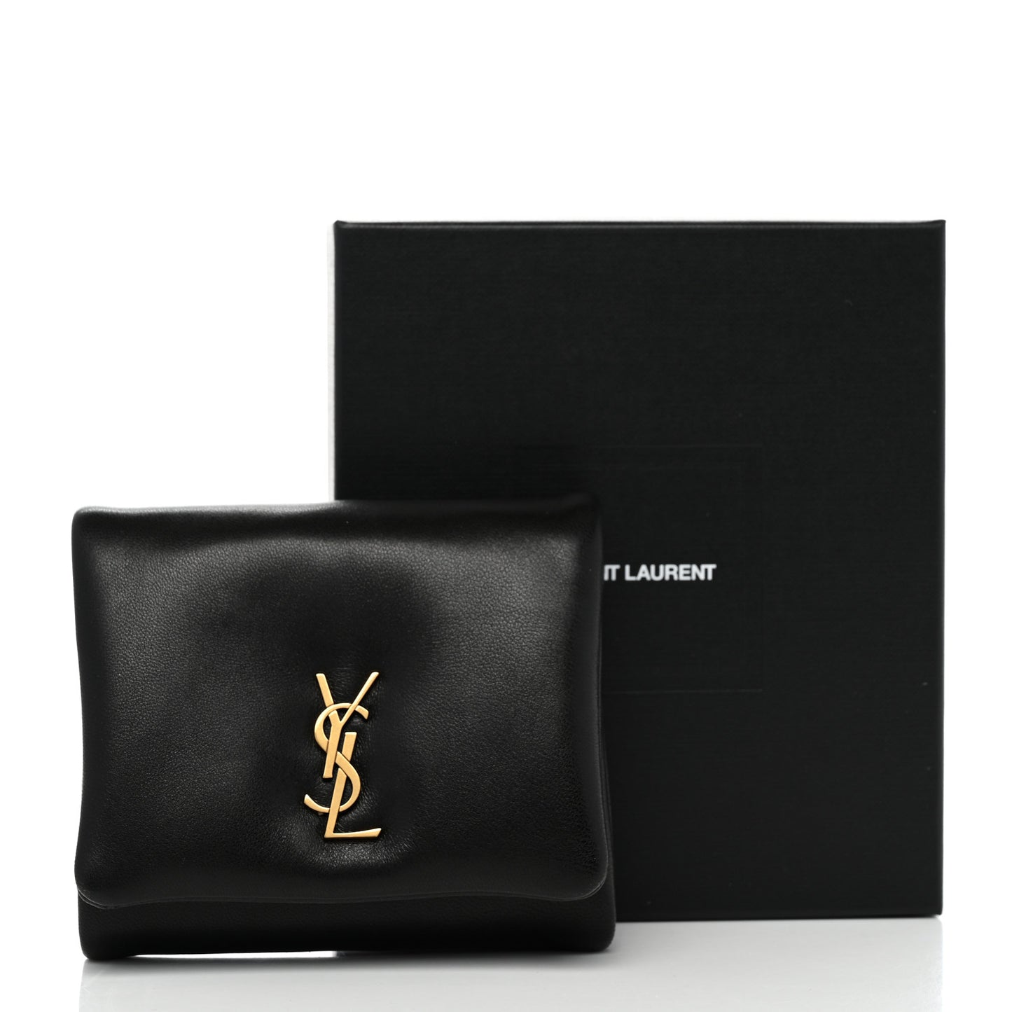 Lambskin Calypso Compact Wallet Black