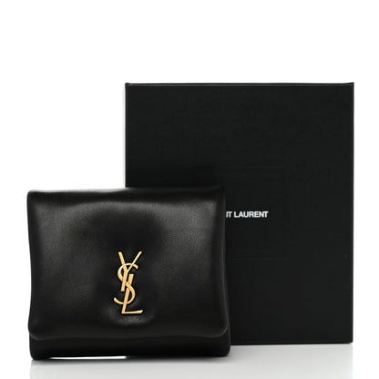 Saint Laurent Lambskin Calypso Compact Wallet Black 8 of 8