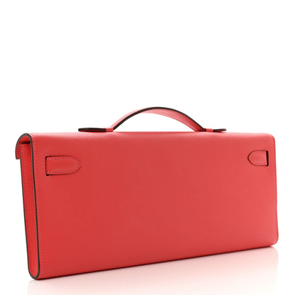 Hermes Epsom Kelly Cut Clutch Pochette Rose Jaipur 3 of 8