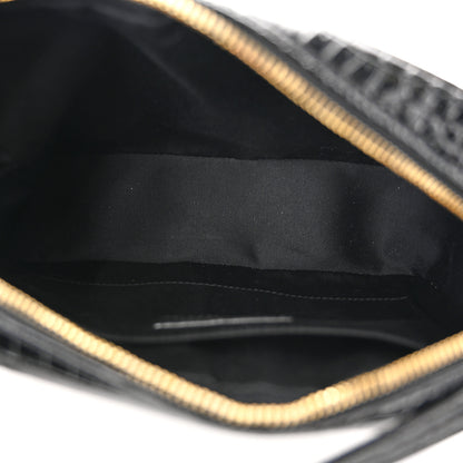 Saint Laurent Patent Calfskin Crocodile Embossed Monogram Lou Camera Bag Black 5 of 10