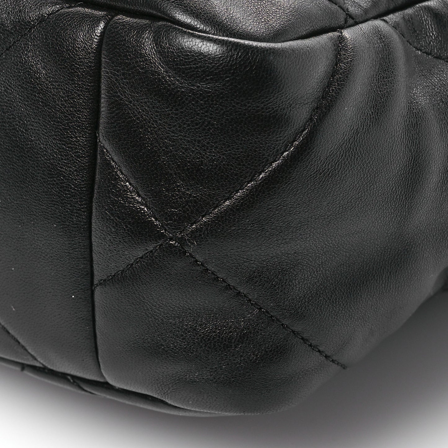 Lambskin Quilted Chanel 19 Shopping Bag Black