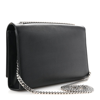 Saint Laurent Grain De Poudre Medium Classic Monogram Kate Satchel Black 3 of 9
