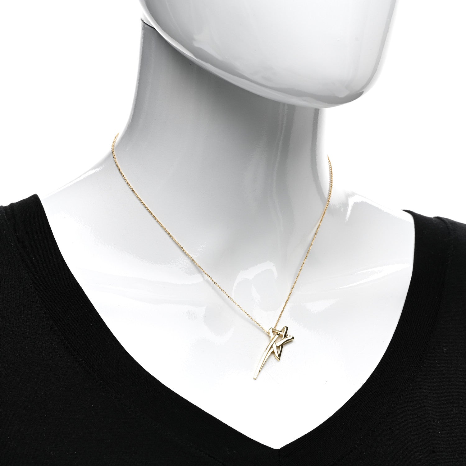 Tiffany 18K Yellow Gold Paloma Picasso Shooting Star Pendant Necklace 2 of 4
