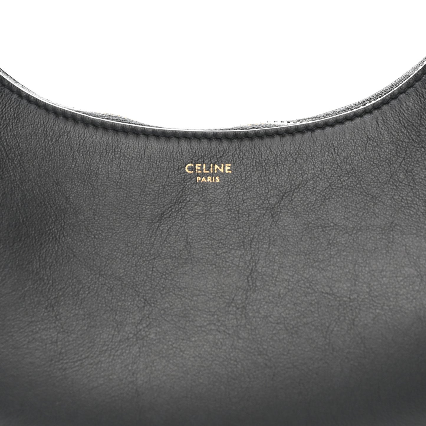 Smooth Calfskin Medium Strap Ava Shoulder Bag Black Tan