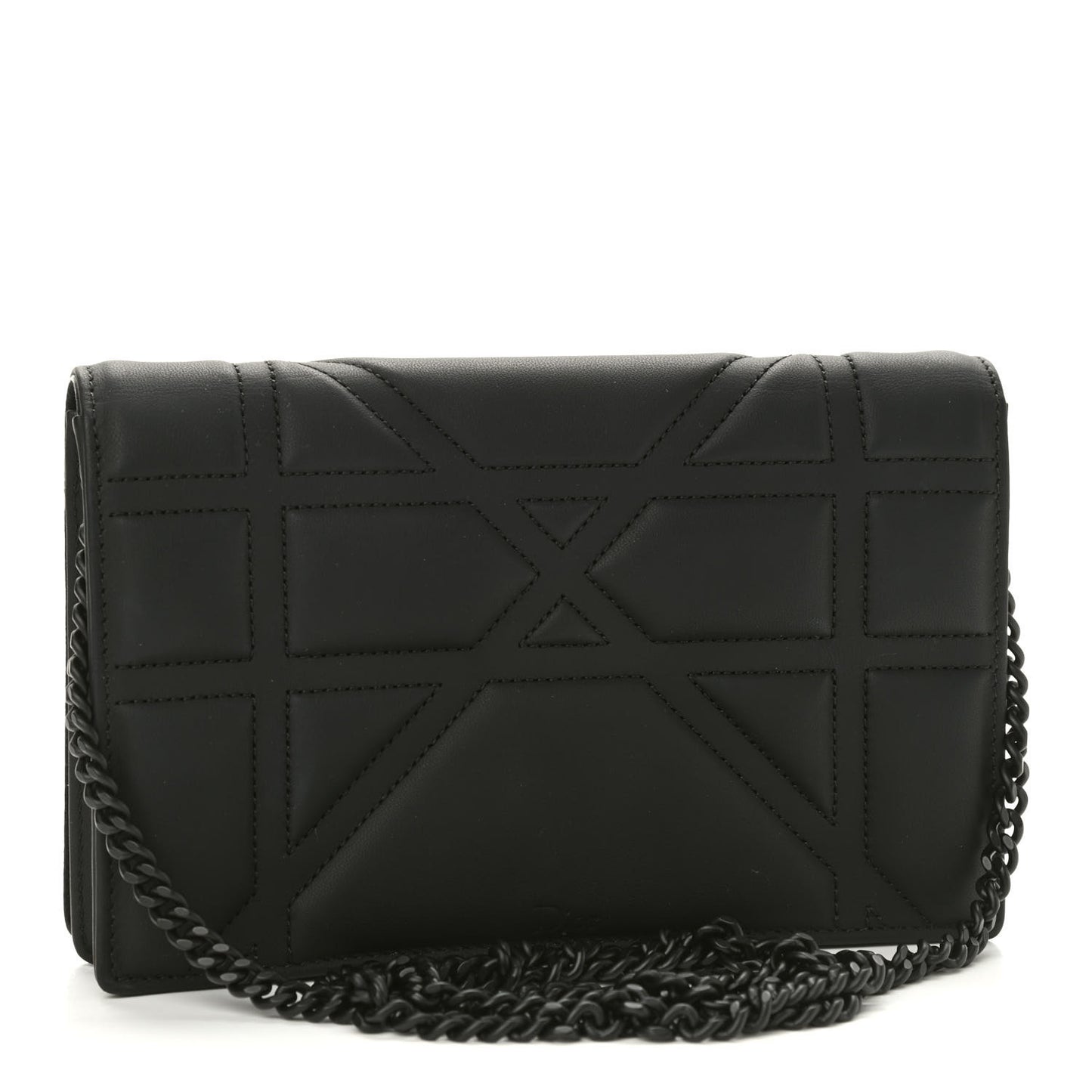 Ultra Matte Calfskin Diorama Wallet on Chain Pouch Black