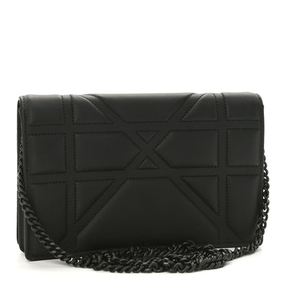 Christian Dior Ultra Matte Calfskin Diorama Wallet on Chain Pouch Black 3 of 9