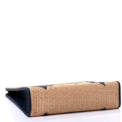 Louis Vuitton Raffia Calfskin Monogram Giant Toiletry Pouch 26 Blue 3 of 4
