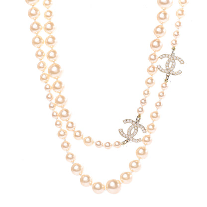 Chanel Graduated Pearl CC Long Necklace Gold 1 of 5