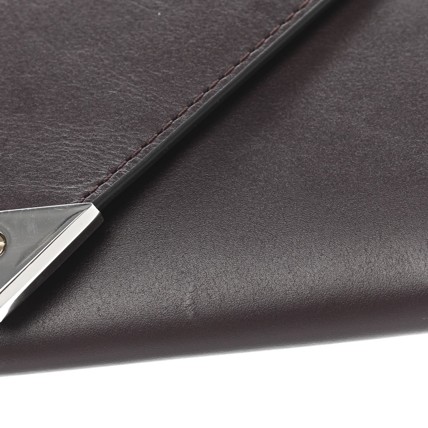 Calfskin Prisma Skeletal Envelope Wallet Oxblood