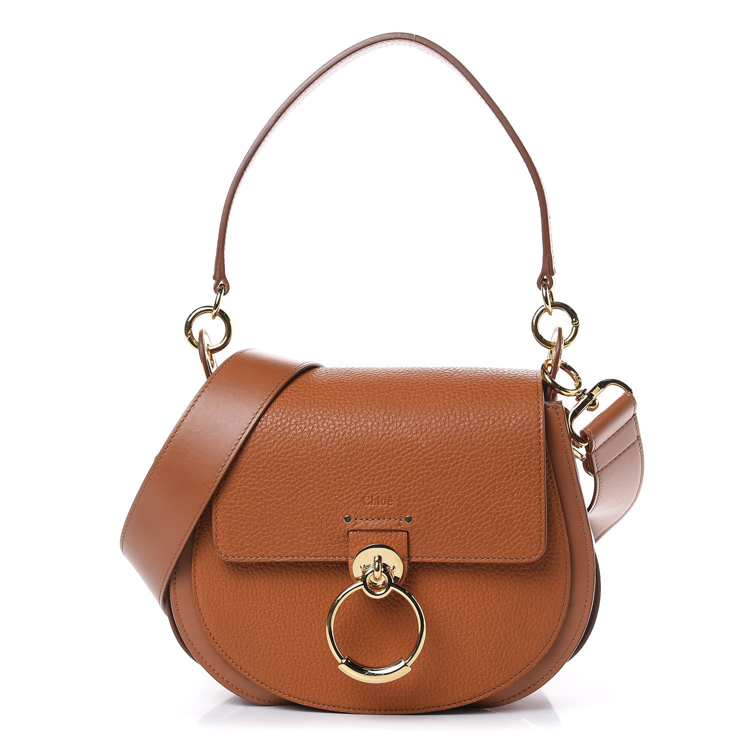 Chloe Grained Calfskin Large Tess Bag Caramel 1 of 8