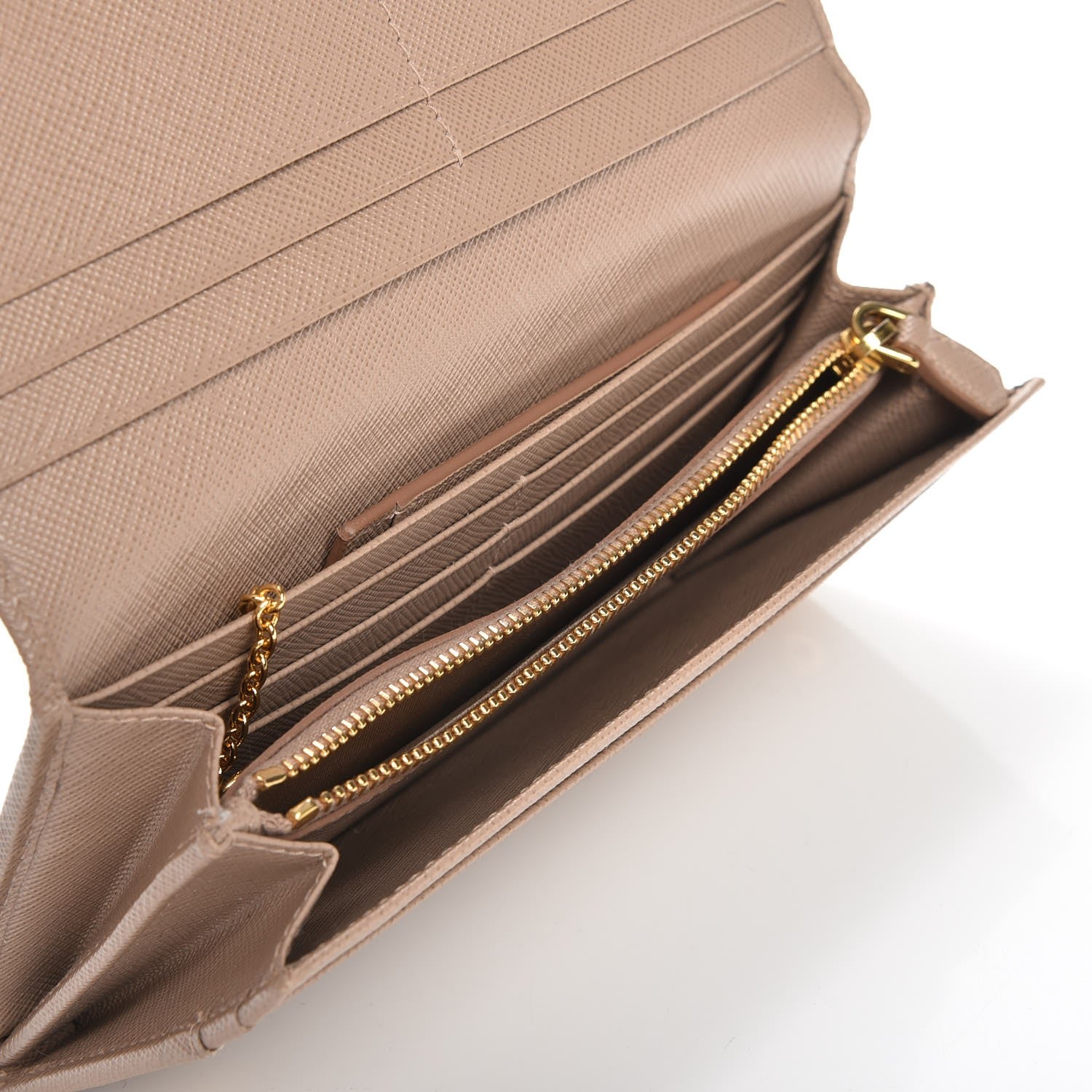 Prada Saffiano Continental Flap Wallet Cammeo 8 of 11