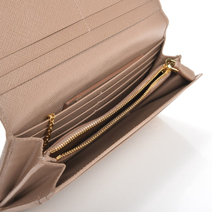 Prada Saffiano Continental Flap Wallet Cammeo 8 of 11