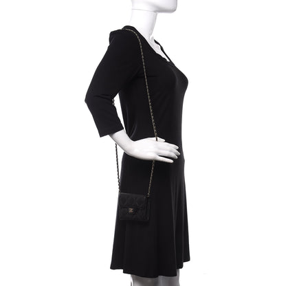 Chanel Caviar Quilted Flap Card Holder On Chain Black 2 of 12