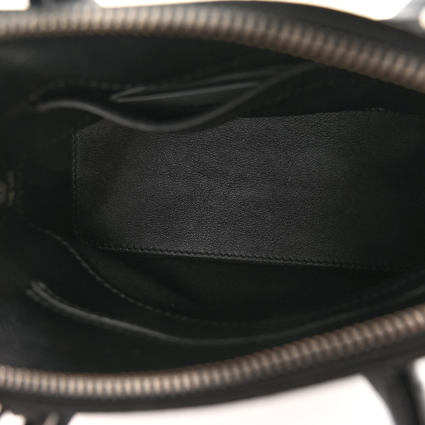 Calfskin Gothic Logo XXS Ville Top Handle Bag Black White
