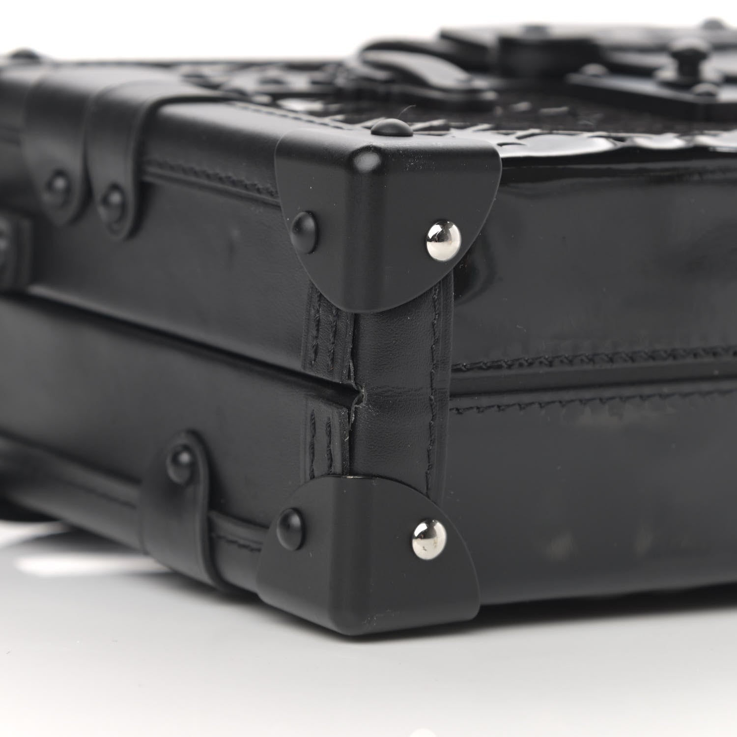 Louis Vuitton Patent Monogram Petite Malle Black Red 9 of 12