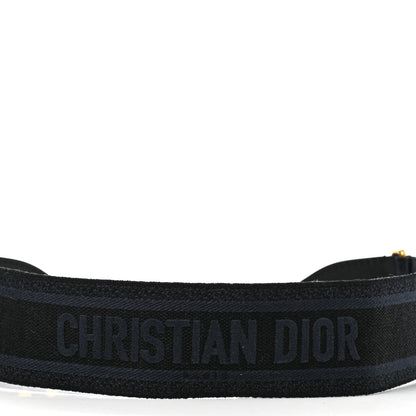 Christian Dior Canvas Embroidered Shoulder Strap Denim Blue 3 of 5