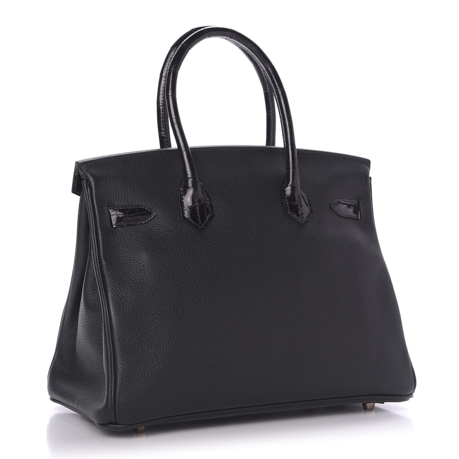 Hermes Taurillon Novillo Shiny Niloticus Crocodile Birkin Touch 30 Black 3 of 32