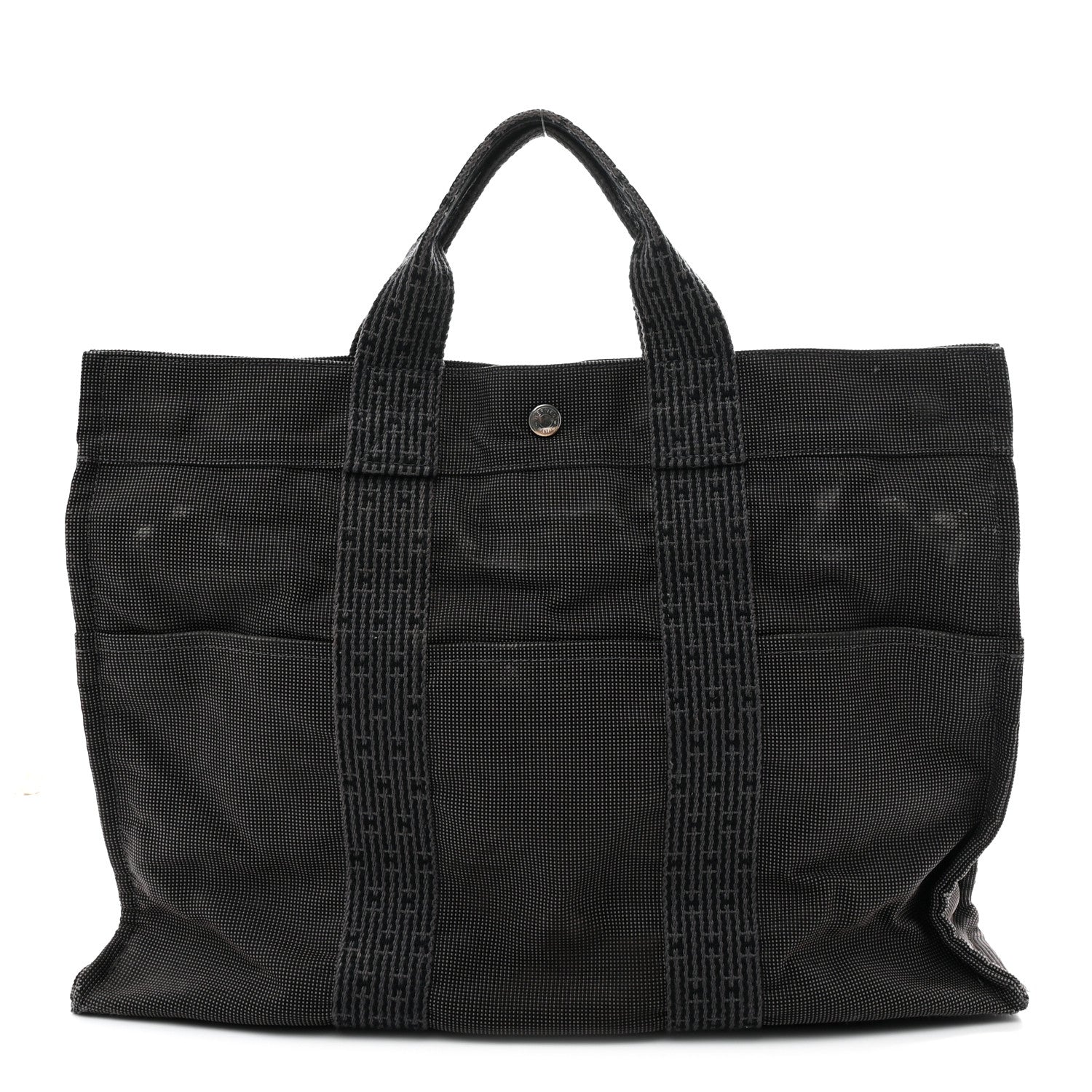 Hermes Canvas Herline MM Tote Grey 1836267 – FASHIONPHILE