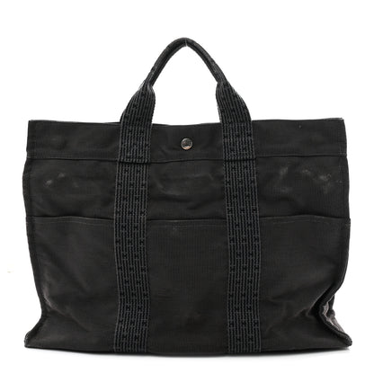 Hermes Canvas Herline MM Tote Grey 1 of 10