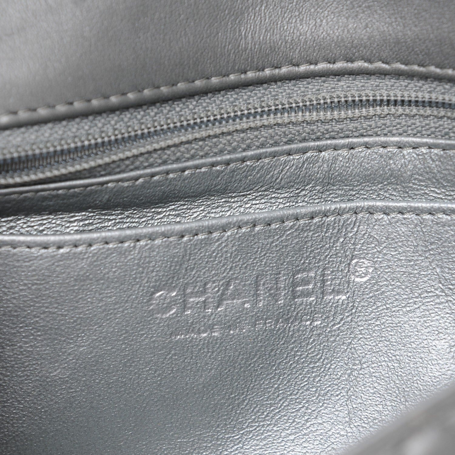 Chanel Metallic Lambskin Quilted Mini Rectangular Flap Silver 6 of 8