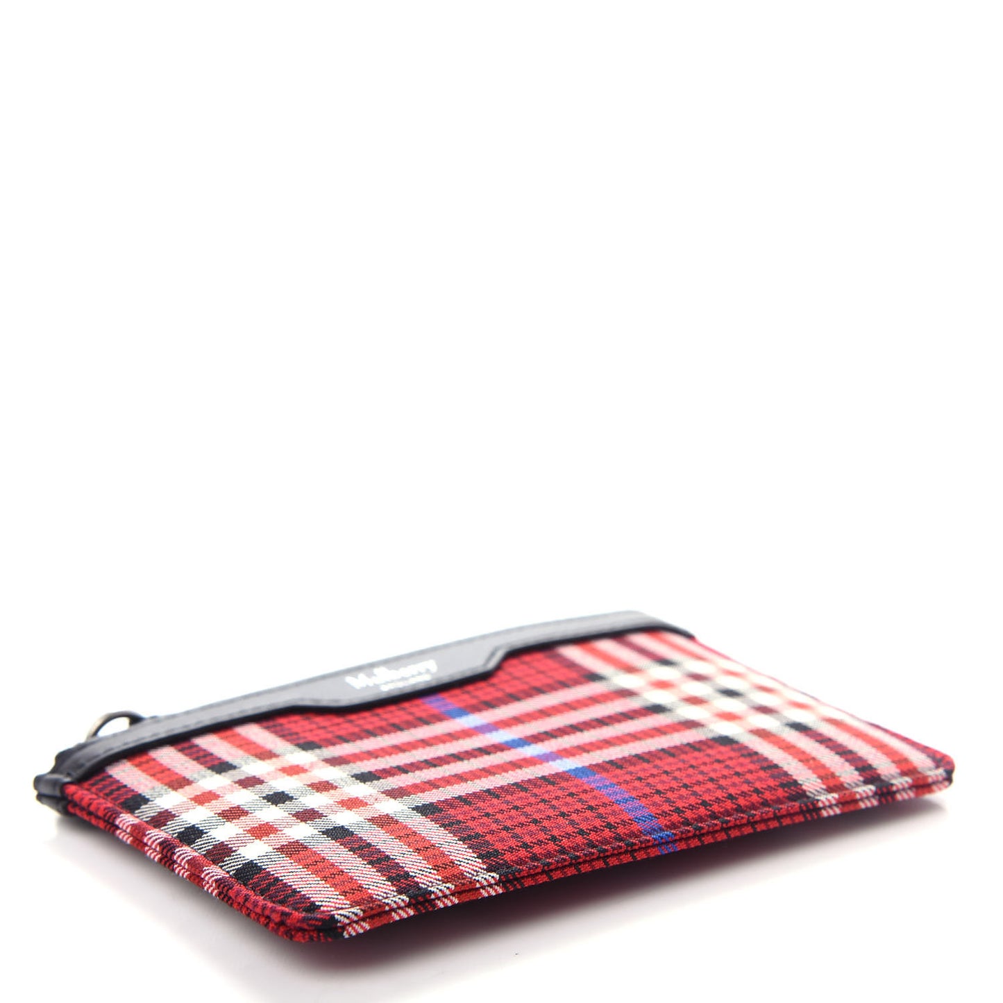 Tartan Canvas Zip Coin Purse Scarlet