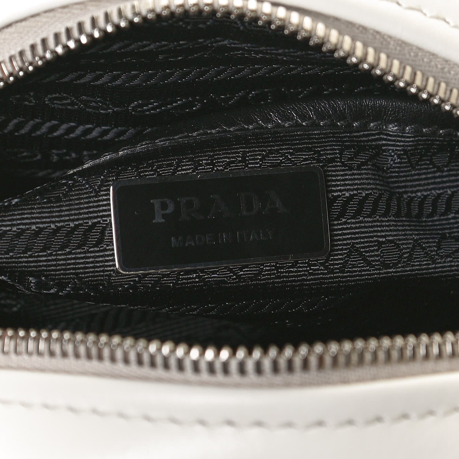 Prada Soft Calfskin Bowling Crossbody Bag White Black 6 of 11