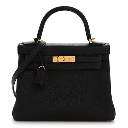 Hermes Togo Kelly Retourne 28 Black 1 of 12