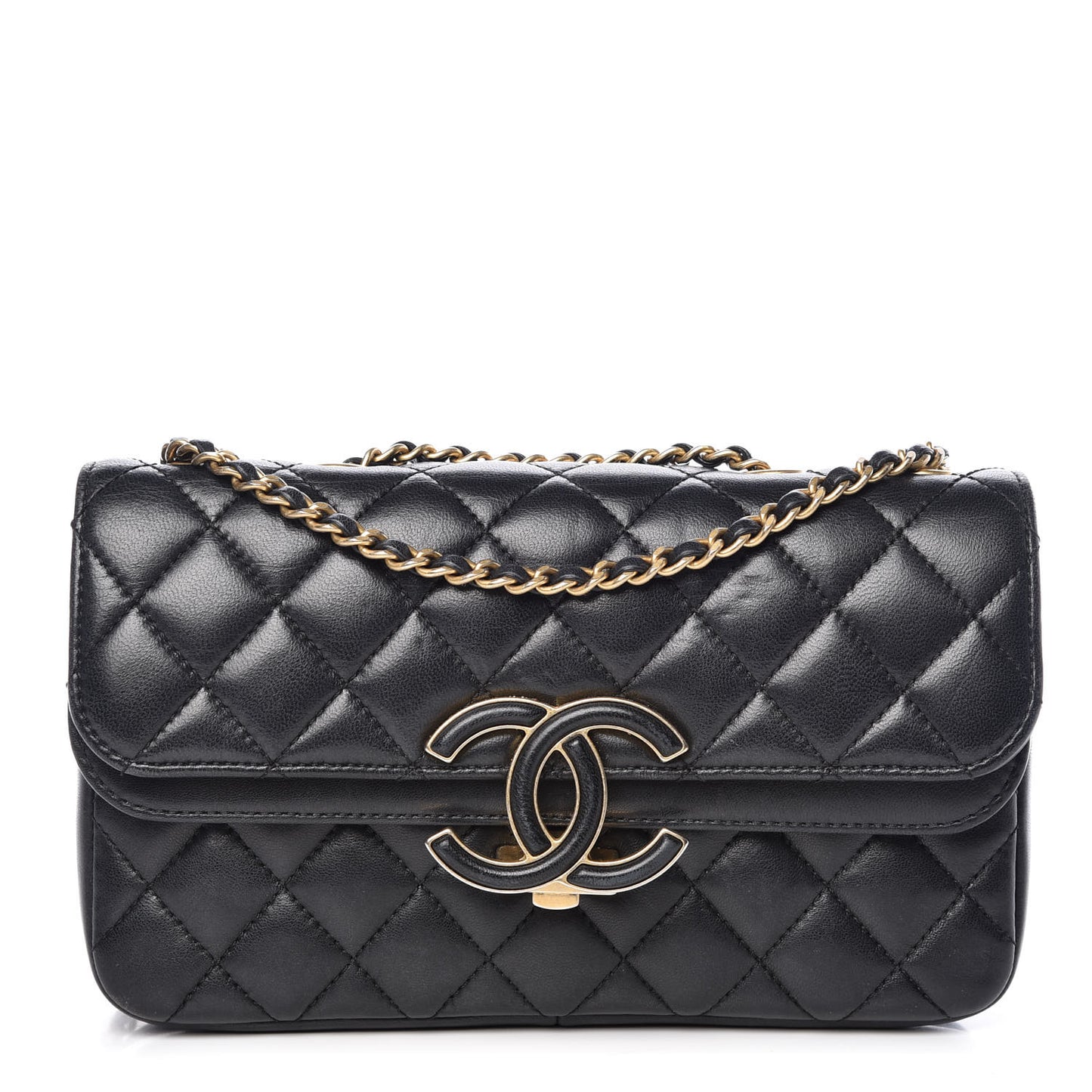 Lambskin Quilted Small CC Chic Flap Black