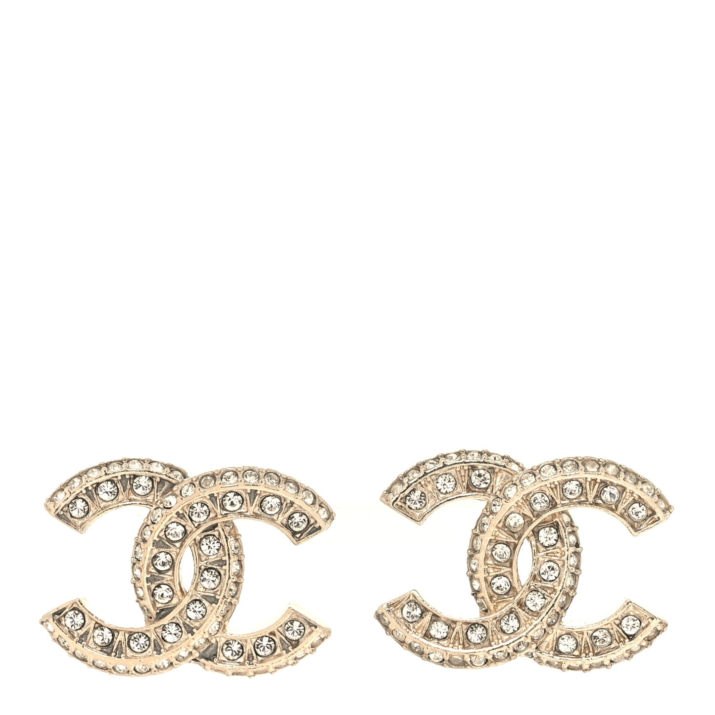 Crystal Timeless CC Earrings Light Gold
