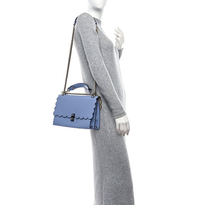 Fendi Vitello Liberty Scalloped Studded Kan I Shoulder Bag Azzurro Sky 2 of 8
