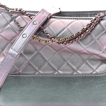 Chanel Iridescent Lambskin Calfskin Quilted Medium Gabrielle Hobo Light Purple 8 of 10
