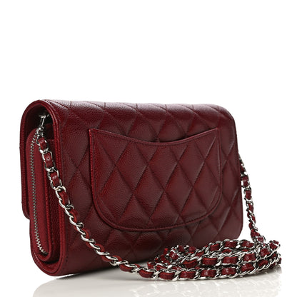 Chanel Caviar Quilted Phone Holder Wallet on Removable Chain Red 3 of 9
