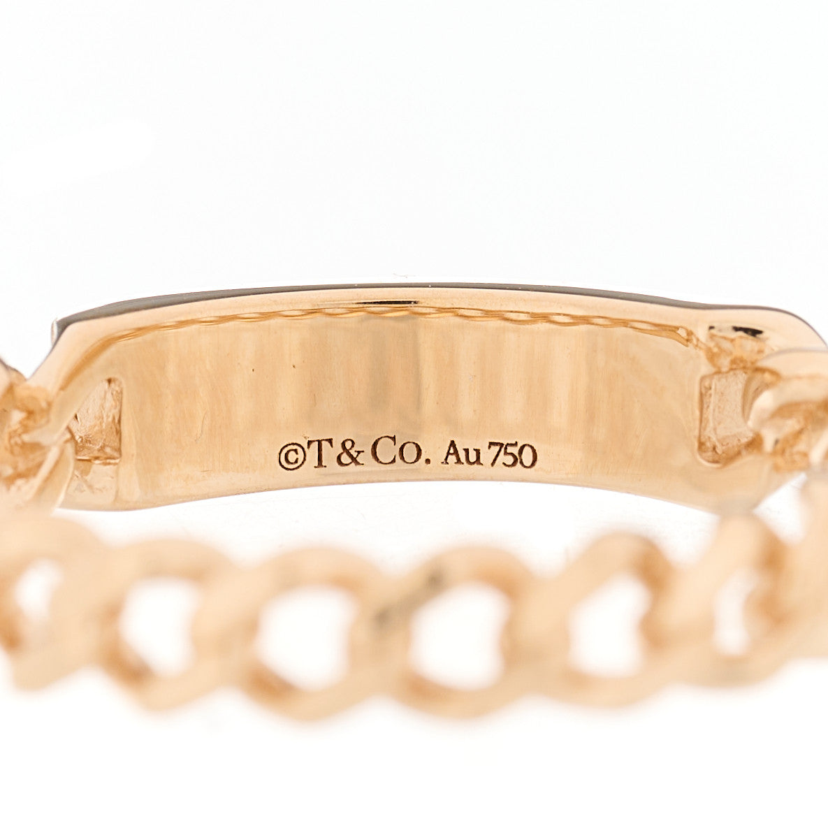 Tiffany 18K Rose Gold Diamond Micro Link Ring 49 5 4 of 4