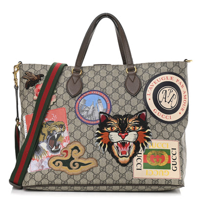 Gucci Soft GG Supreme Monogram Courrier Medium Crossbody Tote Beige New Acero 1 of 15