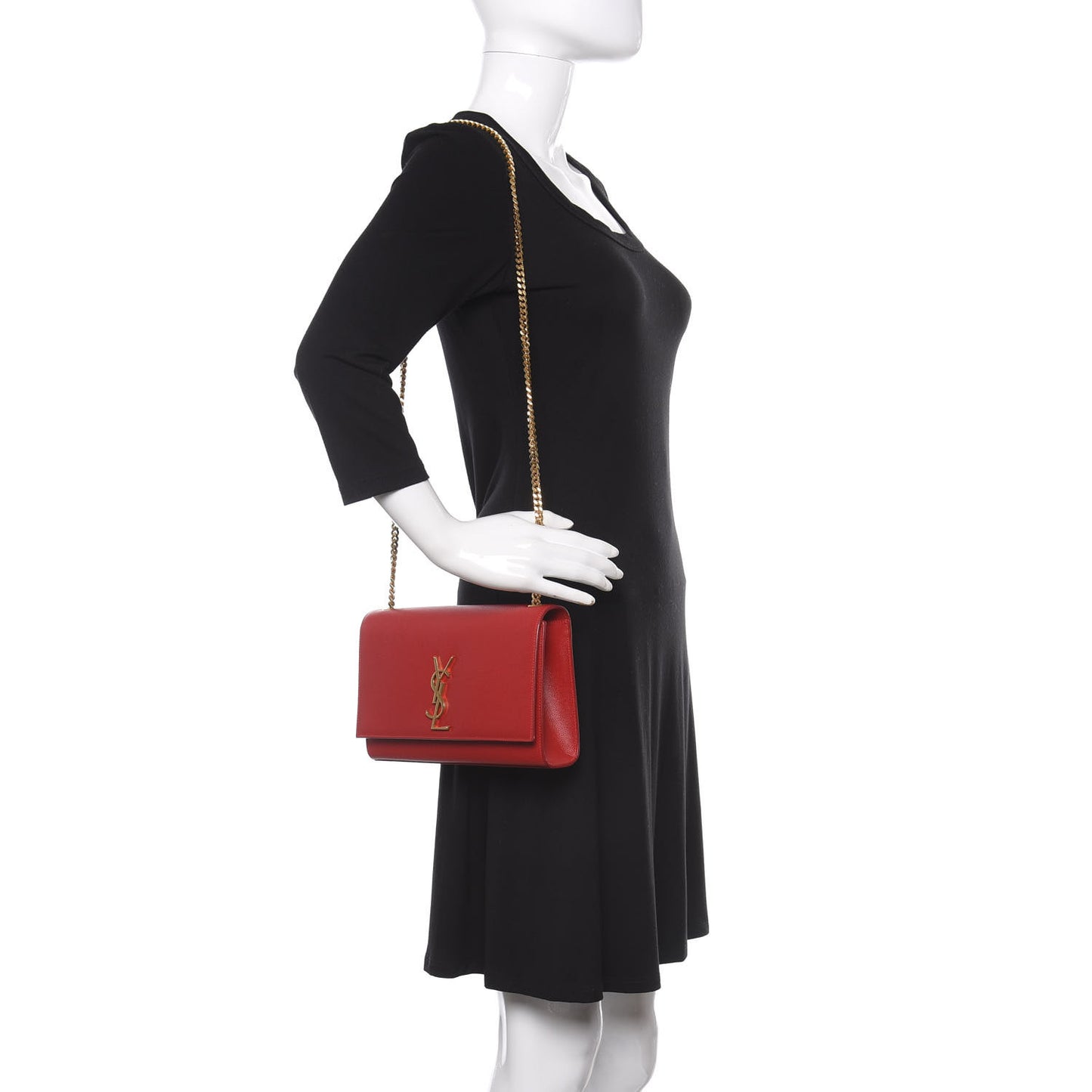 Grain De Poudre Medium Monogram Kate Satchel Red