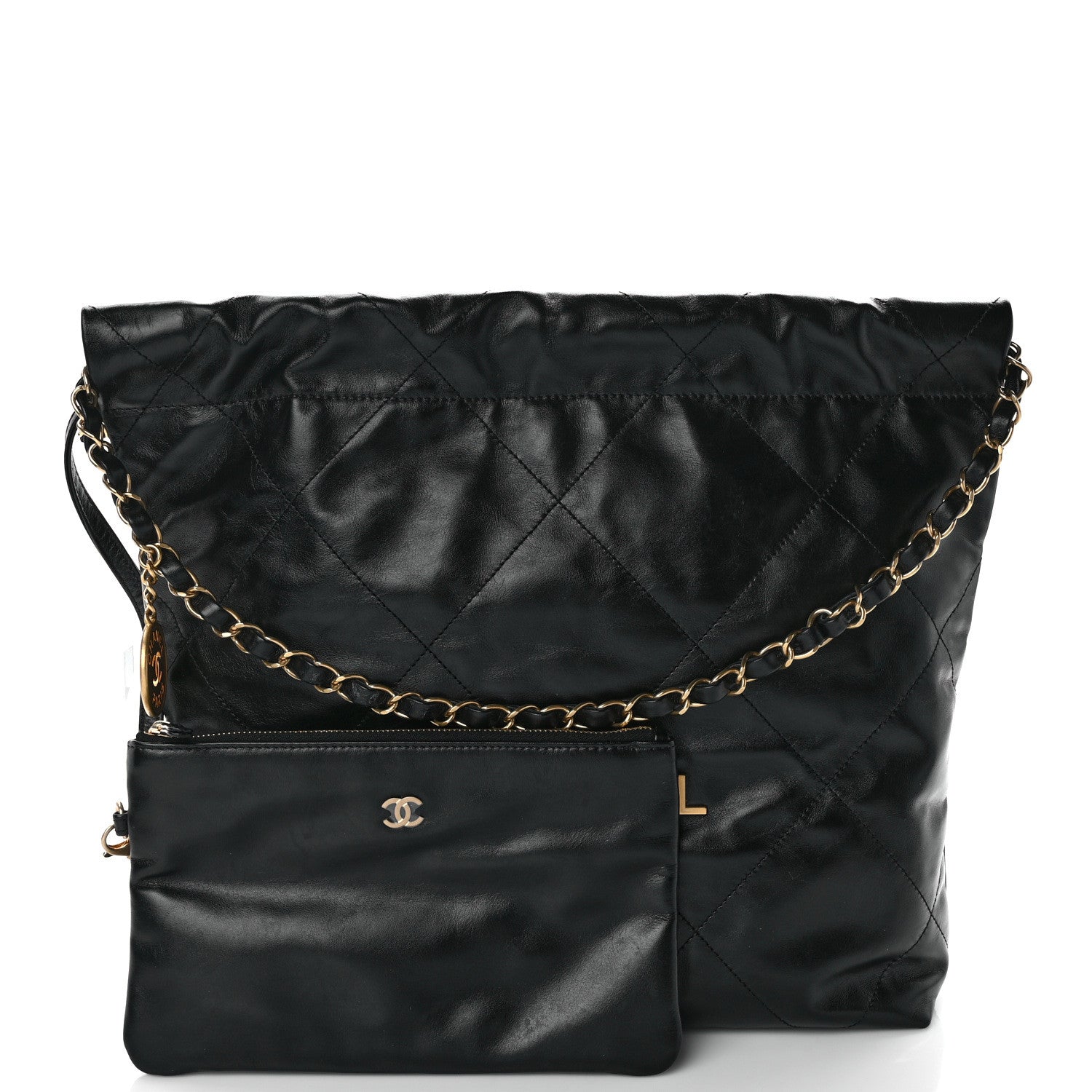 Chanel Shiny Calfskin Quilted Small Chanel 22 Black 4 of 14