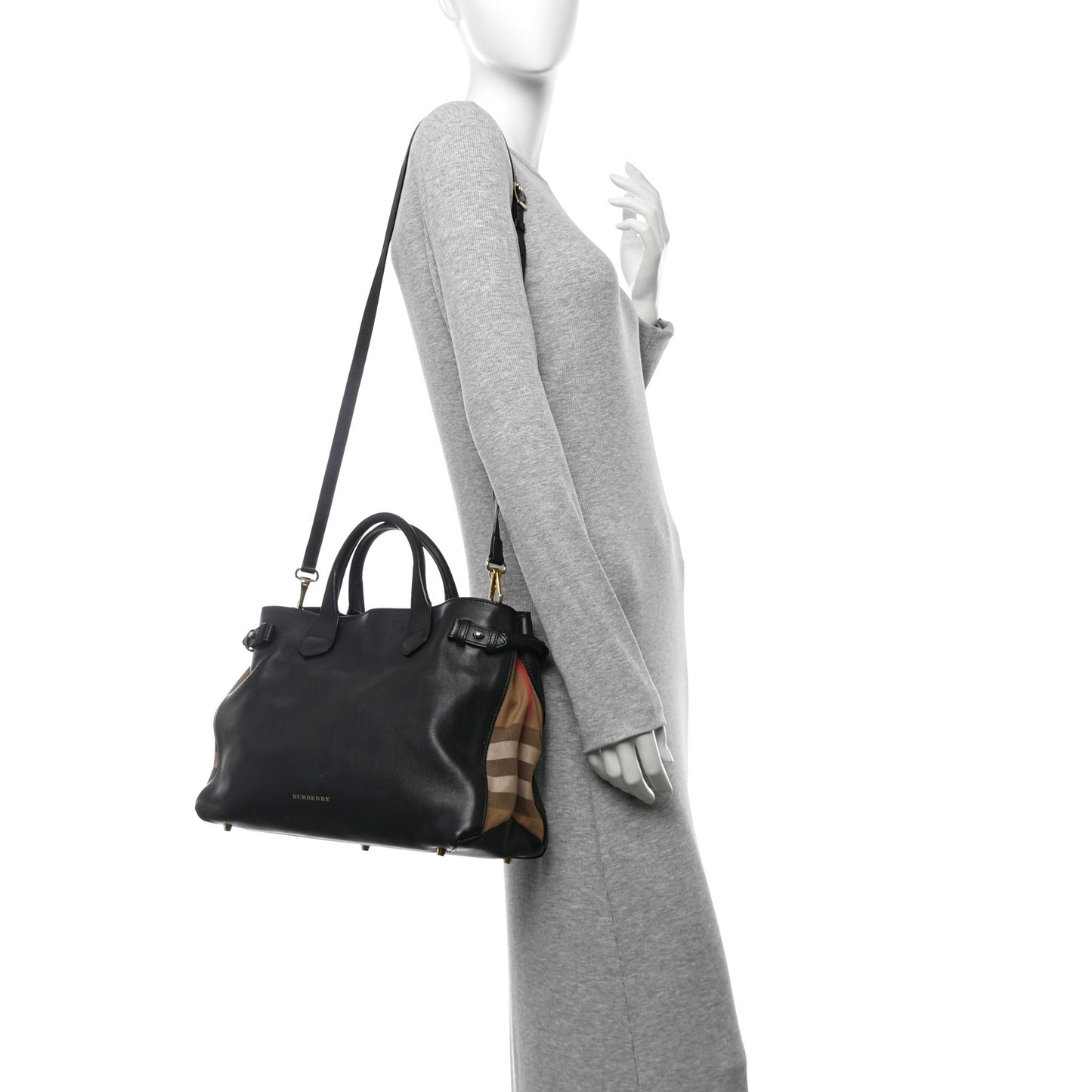 Smooth Calfskin Medium Sartorial Banner Tote Black
