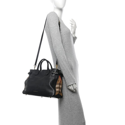 Burberry Smooth Calfskin Medium Sartorial Banner Tote Black 3 of 15