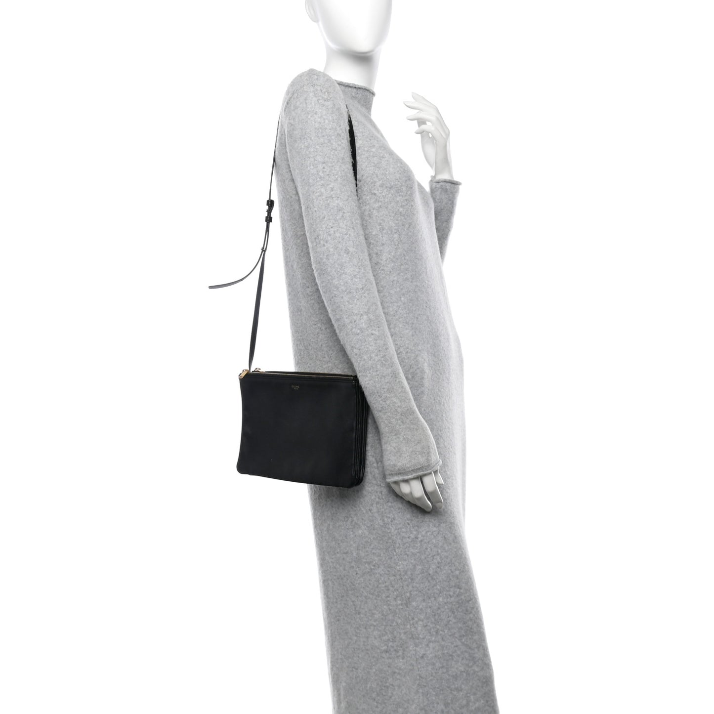 Lambskin Large Trio Crossbody Bag Black