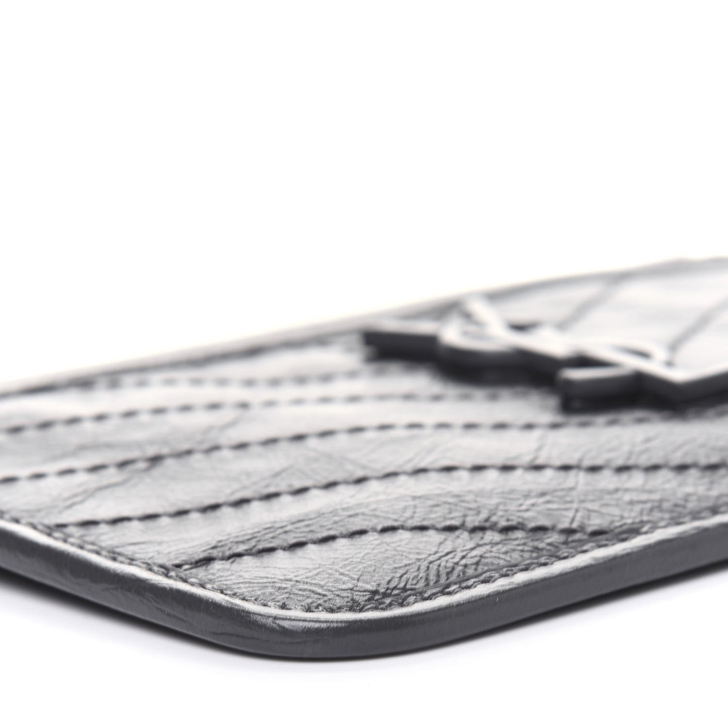 Crinkled Calfskin Matelasse Monogram Niki Bill Pouch Storm