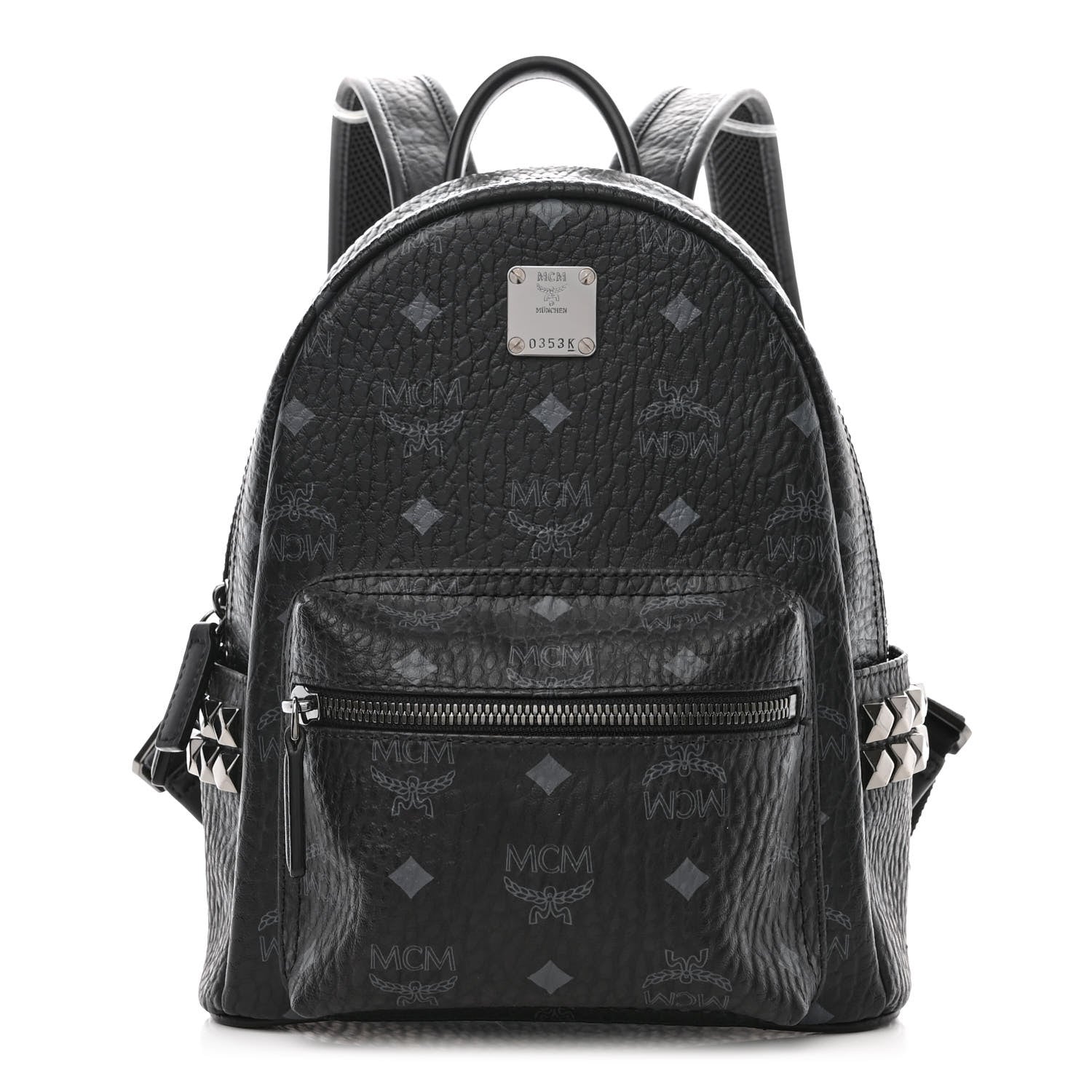 MCM Visetos Side Stud Mini Stark Backpack Black 1 of 12