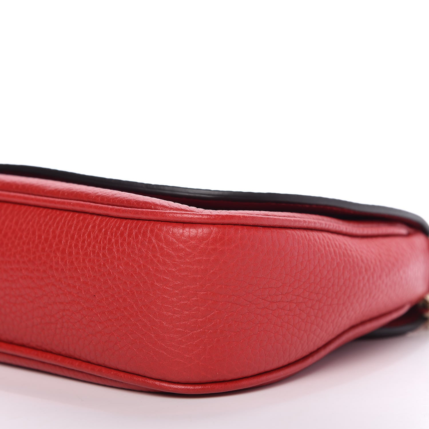 Gucci Pebbled Calfskin Medium Soho Flap Crossbody Vibrant Red 7 of 10