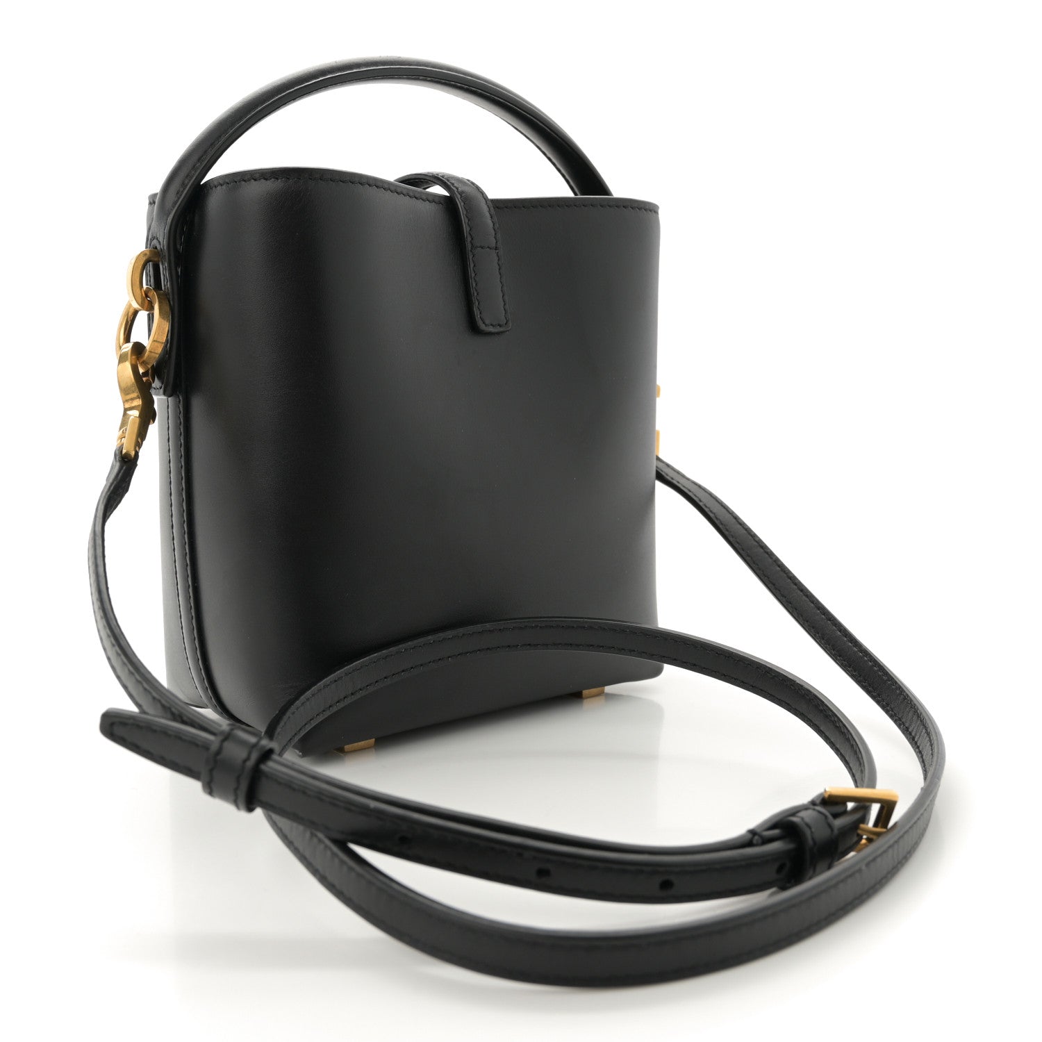 Saint Laurent Shiny Calfskin Le 37 Mini Bucket Bag Black 3 of 11
