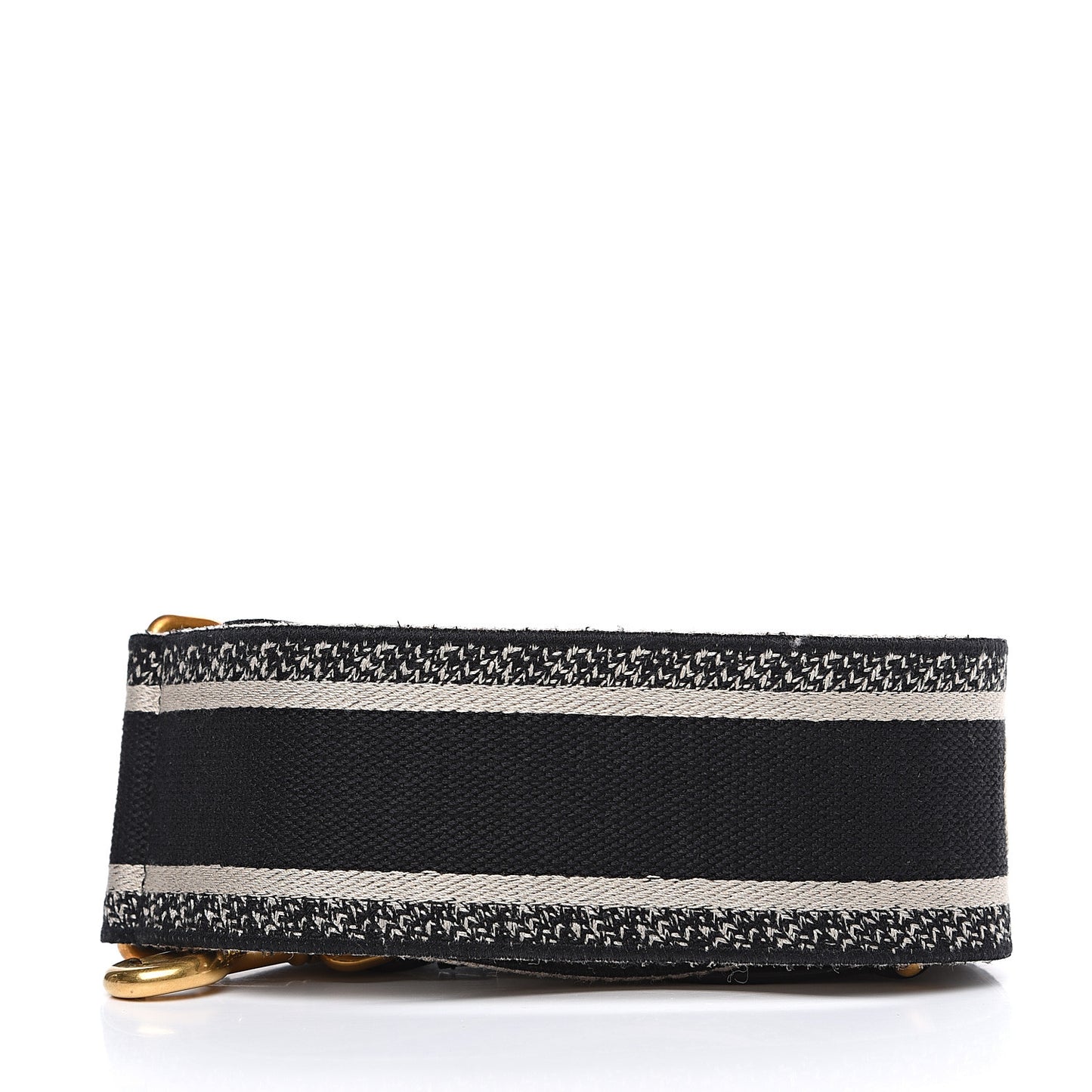 Canvas Embroidered Shoulder Strap Black