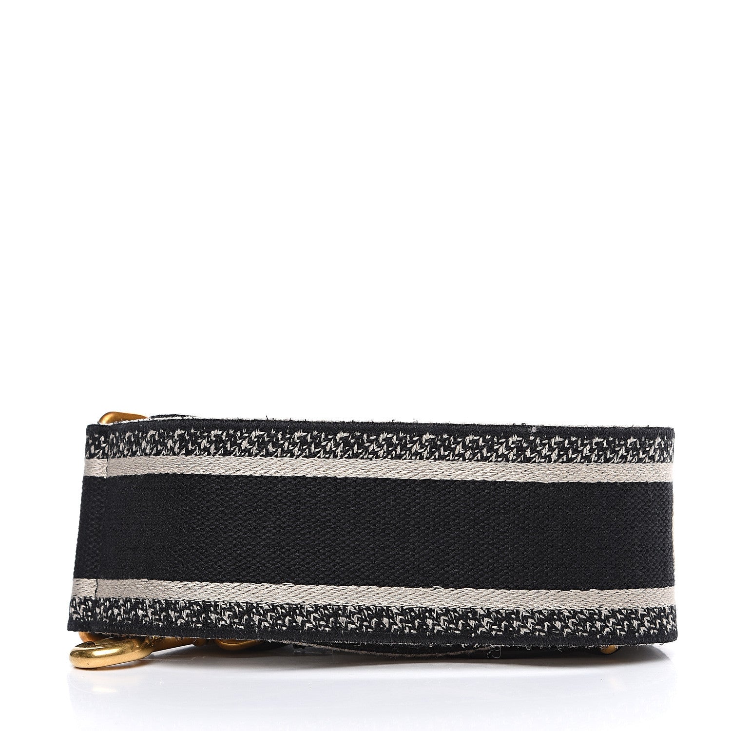 Christian Dior Canvas Embroidered Shoulder Strap Black 2 of 5