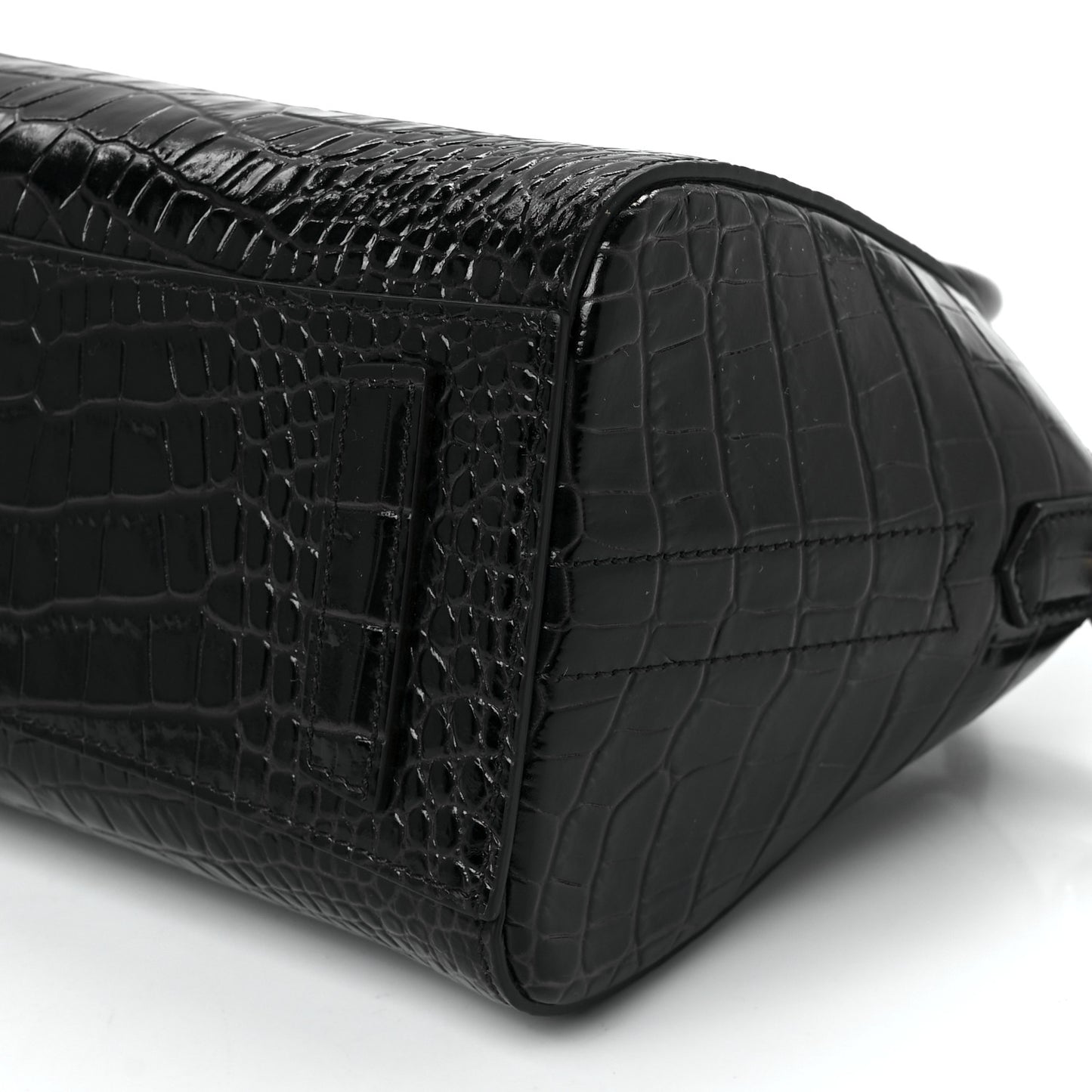 Calfskin Crocodile Embossed Mini Antigona Deep Blue